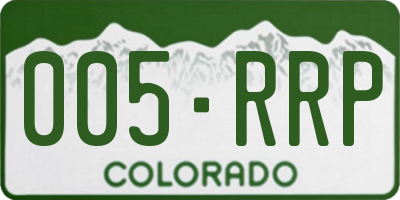 CO license plate 005RRP