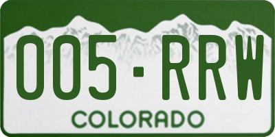 CO license plate 005RRW