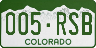 CO license plate 005RSB