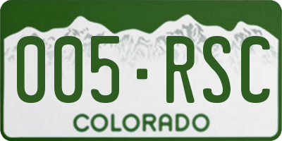 CO license plate 005RSC