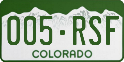 CO license plate 005RSF