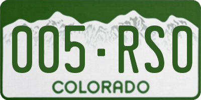 CO license plate 005RSO
