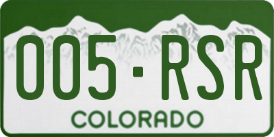 CO license plate 005RSR