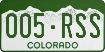 CO license plate 005RSS