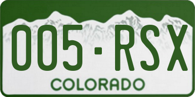 CO license plate 005RSX