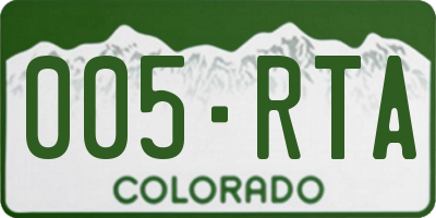 CO license plate 005RTA