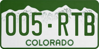 CO license plate 005RTB