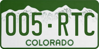 CO license plate 005RTC