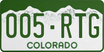 CO license plate 005RTG