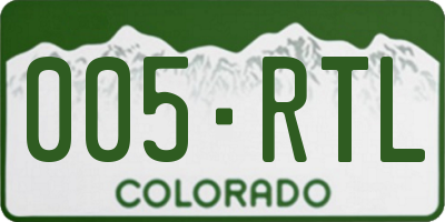CO license plate 005RTL