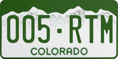 CO license plate 005RTM