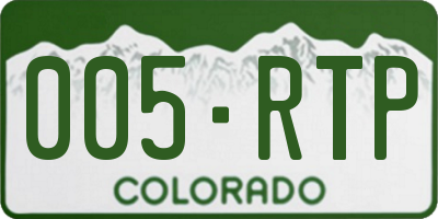 CO license plate 005RTP