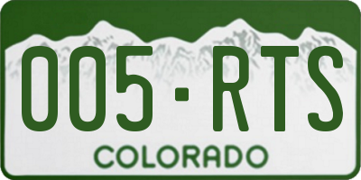 CO license plate 005RTS