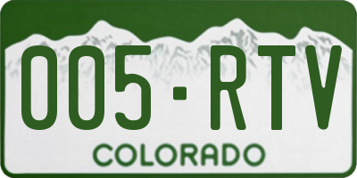 CO license plate 005RTV