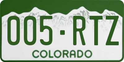 CO license plate 005RTZ