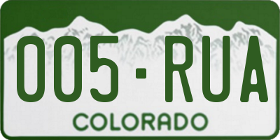 CO license plate 005RUA