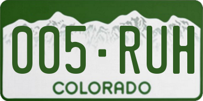 CO license plate 005RUH