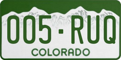 CO license plate 005RUQ