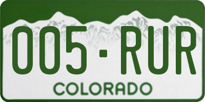 CO license plate 005RUR