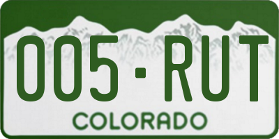 CO license plate 005RUT
