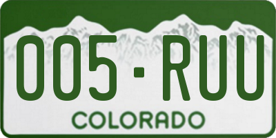 CO license plate 005RUU