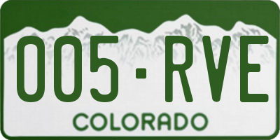 CO license plate 005RVE