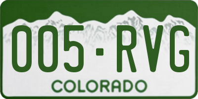 CO license plate 005RVG