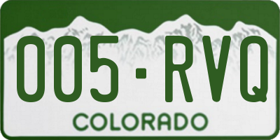 CO license plate 005RVQ