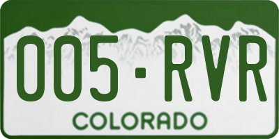 CO license plate 005RVR