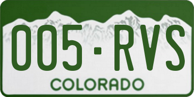 CO license plate 005RVS
