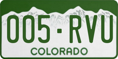 CO license plate 005RVU