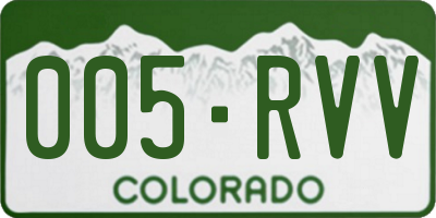 CO license plate 005RVV