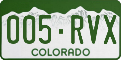 CO license plate 005RVX