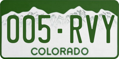 CO license plate 005RVY