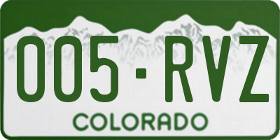 CO license plate 005RVZ