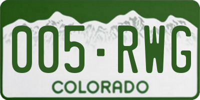 CO license plate 005RWG