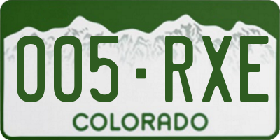 CO license plate 005RXE