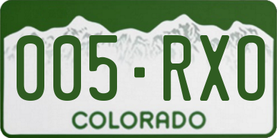 CO license plate 005RXO