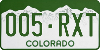 CO license plate 005RXT