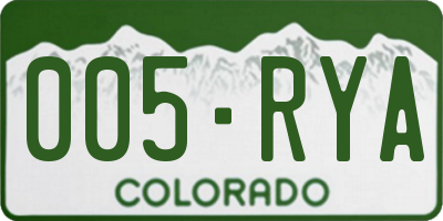 CO license plate 005RYA