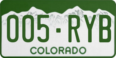 CO license plate 005RYB