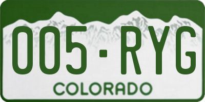 CO license plate 005RYG