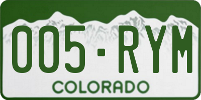 CO license plate 005RYM