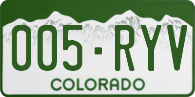 CO license plate 005RYV