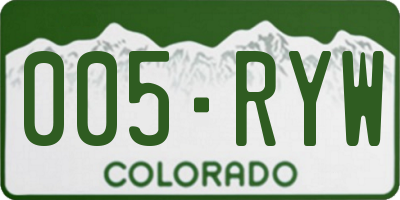 CO license plate 005RYW