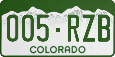 CO license plate 005RZB