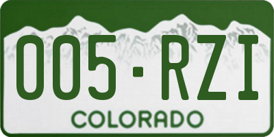 CO license plate 005RZI