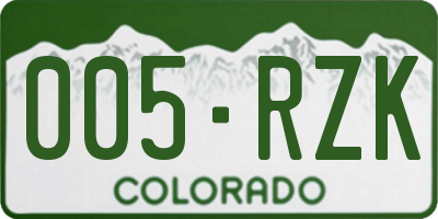 CO license plate 005RZK