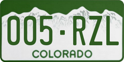 CO license plate 005RZL