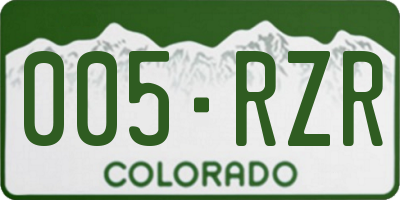 CO license plate 005RZR